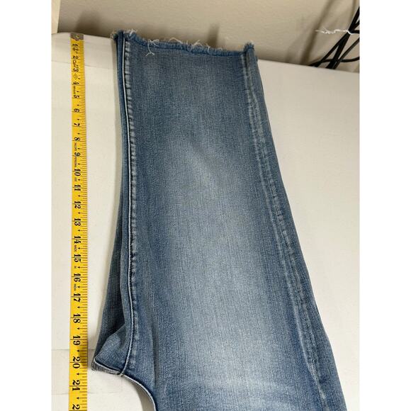 Judy Blue Jeans Womens 28 Wide Leg Crop‎ Medium Wash Frayed Hem Stretch Casual - Picture 11 of 12
